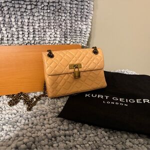 Kurt Geiger Tan Quilted Crossbody Bag